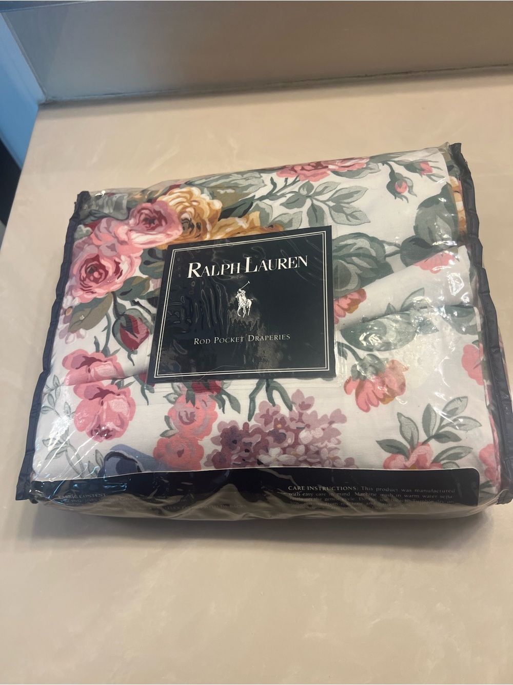 NWOT Vintage Ralph Lauren rod pocket draperies 84x84, Allison Multi floral